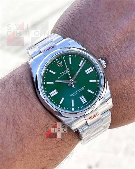 rolex green oyster perpetual 41|Rolex Oyster Perpetual 41mm 124300.